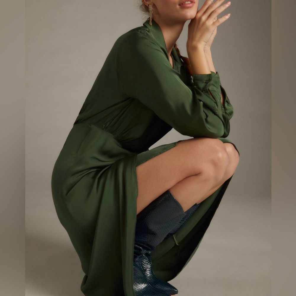 Velvet by Graham & Spencer Green Wrap Dress - Picture 4 of 8